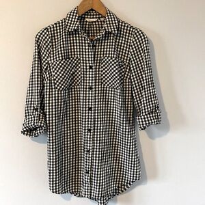 Reitmans 3/4 Sleeve Plaid Button Down Blouse